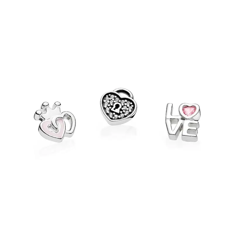 PANDORA Sonsuz Kalpler Petites, Yumuşak Pembe Emaye, Pembe ve Şeffaf KZ - 792021PCZ - Ürün Resmi