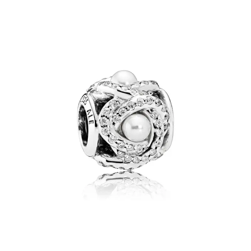 PANDORA Parıltılı Aşk Düğümü Charm Beyaz Kristal İnci Şeffaf CZ - 792105WCP - Ürün Resmi