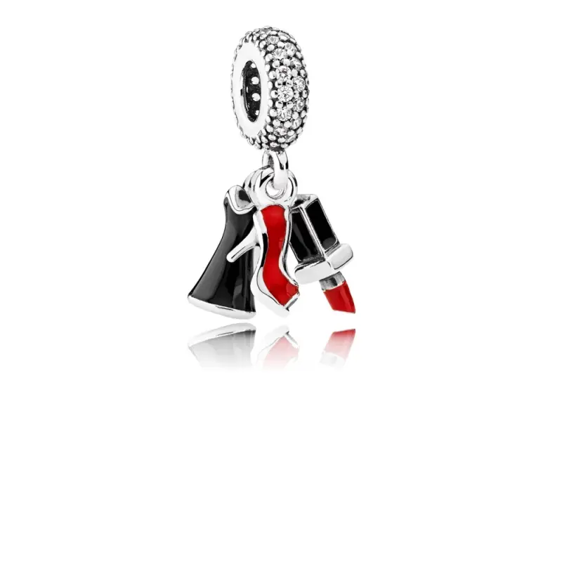PANDORA Glamour Üçlüsü, Karışık Emaye Şeffaf CZ Püskül Charm - 792156ENMX - Ürün Resmi