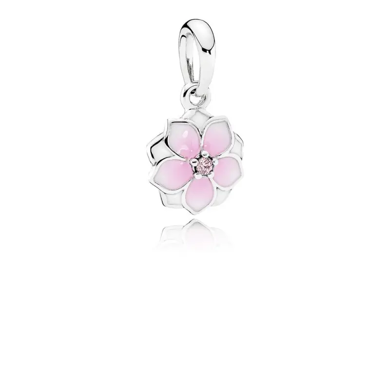 PANDORA Magnolia Bloom Açık Pembe Emaye Pembe CZ Püskül Charm - 792086PCZ - Ürün Resmi