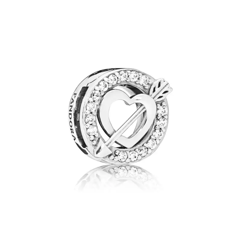 PANDORA Asimetrik Kalp & Ok Charm Klips - 797793CZ - Ürün Resmi