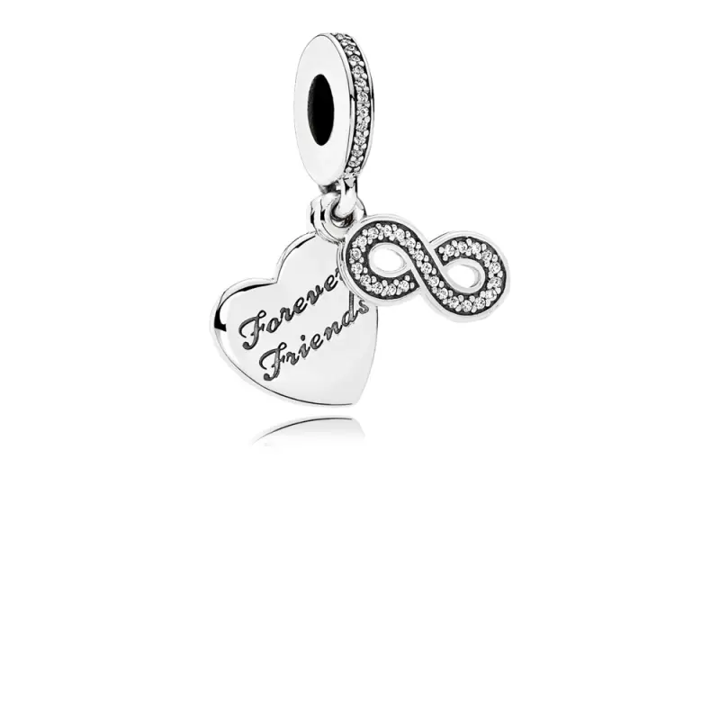 PANDORA Sonsuz Arkadaşlar Sarkıt Charm, Berrak CZ - 791948CZ - Ürün Resmi