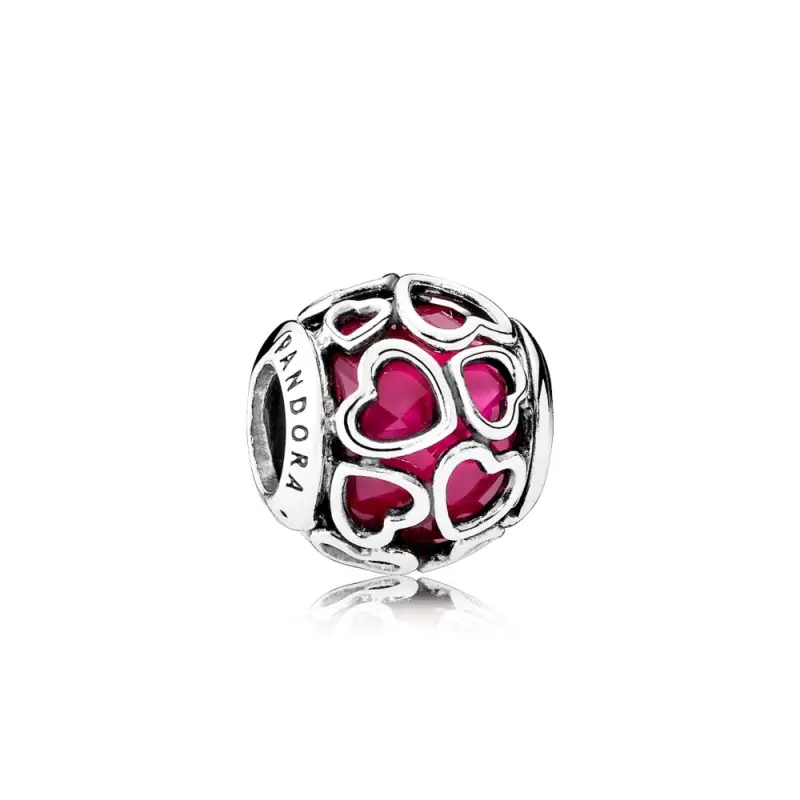 PANDORA Aşkla Kuşatılmış Vişne Çekirdeği Charm, Vişne Kristali - 792036NCC - Ürün Resmi
