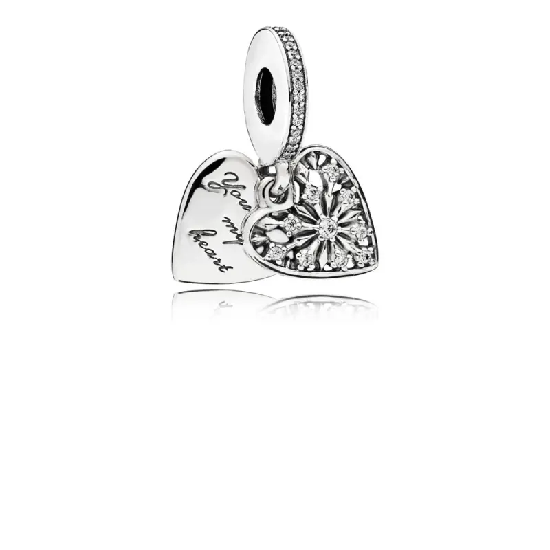 PANDORA Kışın Kalbi Sarkıt Charm, Berrak CZ - 796372CZ - Ürün Resmi