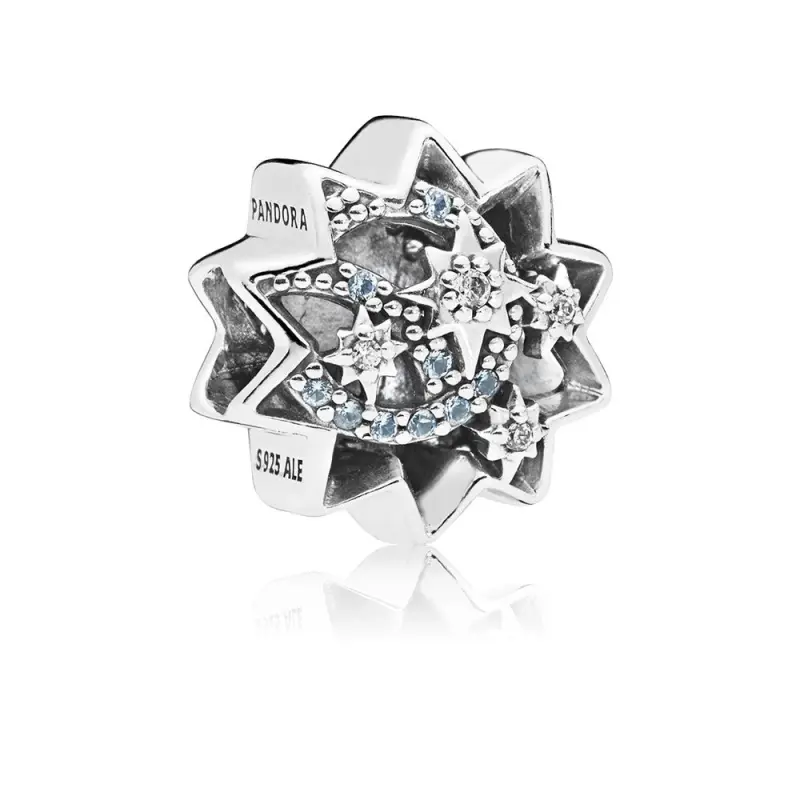 PANDORA Disney, Bir Yıldızın Üzerine Dilek Tutma Charm, Açık Mavi Emaye ve Kristaller - 797490NBL - Ürün Resmi