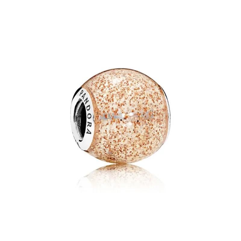 PANDORA Glitter Ball Rose Golden Glitter Emaye Kolye Ucu - 796327EN145 - Ürün Resmi