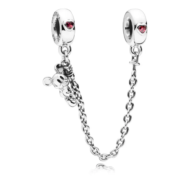 PANDORA Disney, Tırmanan Mickey Güvenlik Zinciri, Kırmızı CZ - 797173CZR - Ürün Resmi