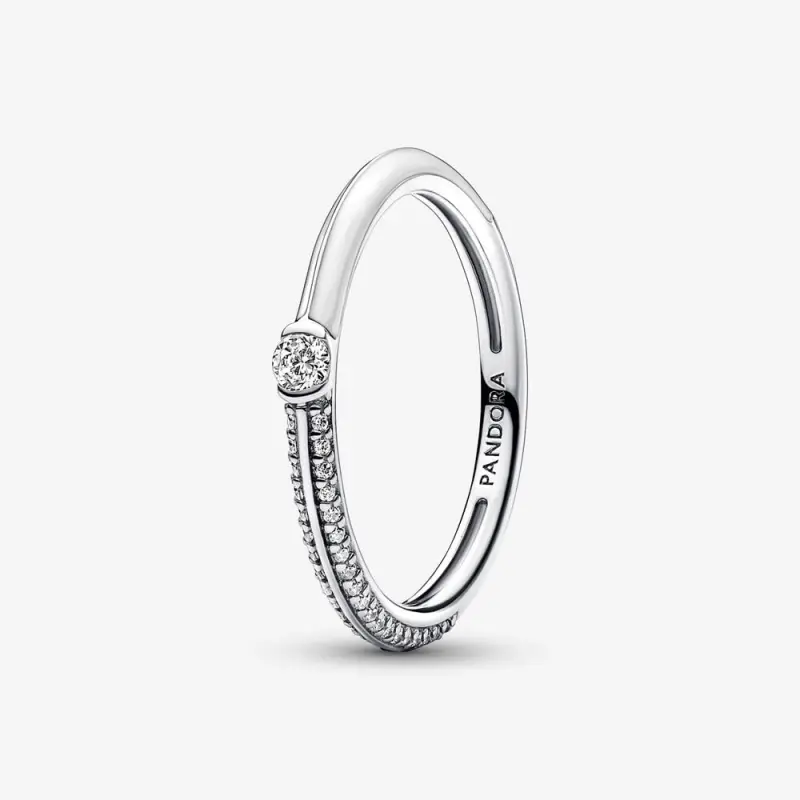 Pandora ME Pırlanta & Beyaz Çift Bantlı Yüzük - 192528C02 - Ürün Resmi